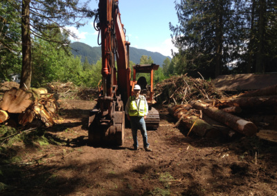 GEW’s logging safety professional inspecting landing and cuter